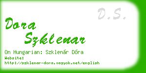 dora szklenar business card